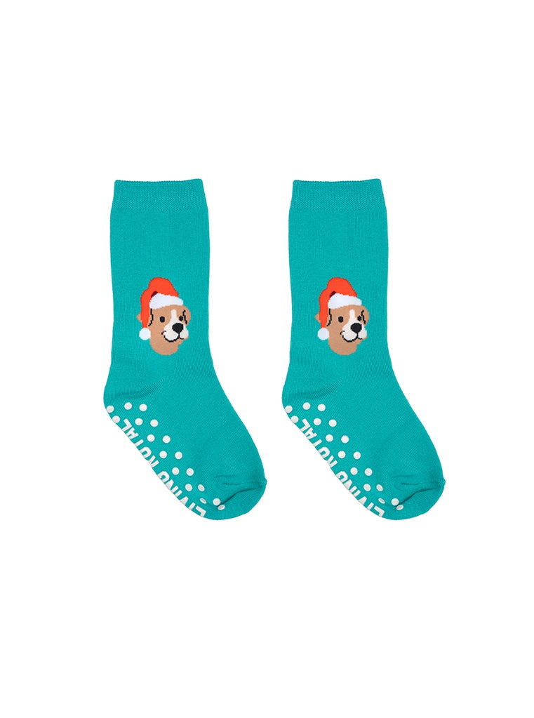SANTA PUPPY 3D KIDS CREW SOCK