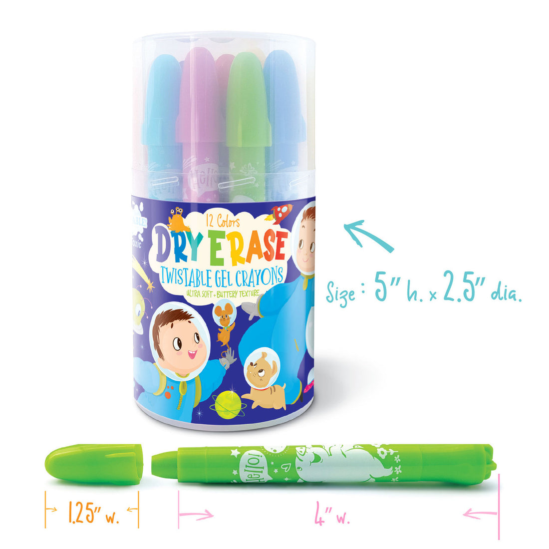 Dry Erase Twistable Gel Crayons | Dinosaur World