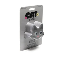 3D Packaged Crew Socks - Kids - Kitty Cat - Gray
