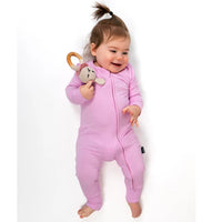 Ribbed Bamboo Sleeper with Fold-over Cuffs - Pastel Orchid