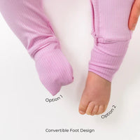 Ribbed Bamboo Sleeper with Fold-over Cuffs - Pastel Orchid