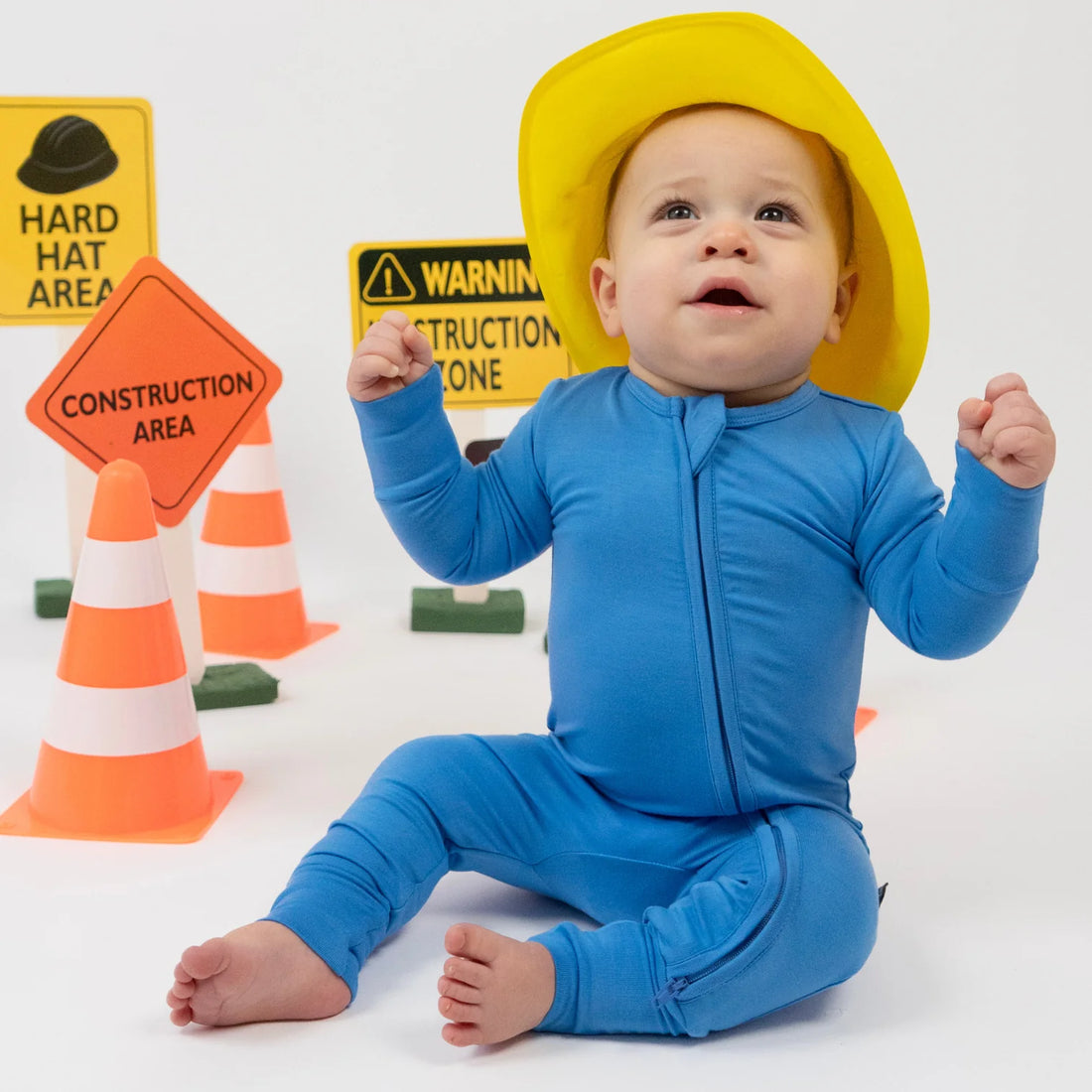 Sleeper with Fold-over Cuffs - Lake Blue