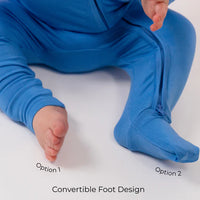 Sleeper with Fold-over Cuffs - Lake Blue