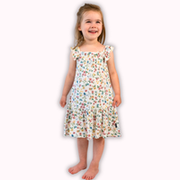 Ruffled Sleeves Bell Dress - Spring Meadow