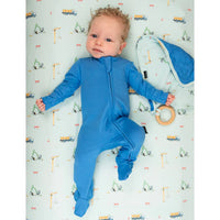 Footed Zipper Sleeper - Lake Blue