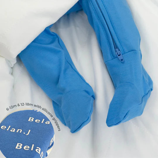 Footed Zipper Sleeper - Lake Blue