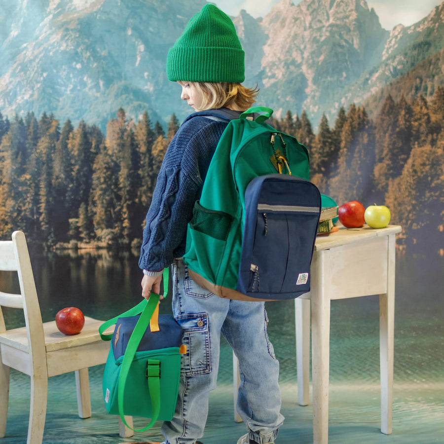 GREEN COLOR BLOCK SCHOOL BAG 16L CHILD Trendy Tots Winnipeg