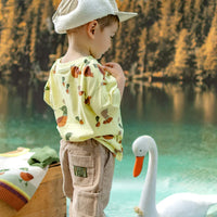 LONG-SLEEVED NEON YELLOW T-SHIRT WITH PRINT IN JERSEY, BABY