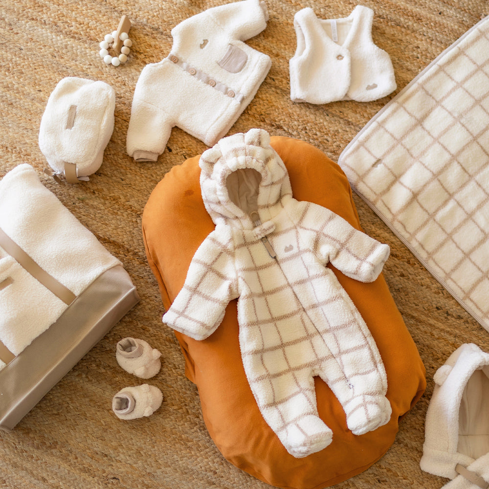Cream sherpa one piece, newborn