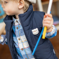 Navy blue sleeveless down vest, baby