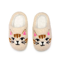 Indoor / Outdoor Slippers - Kids - Kitty Cat Faces - Cream