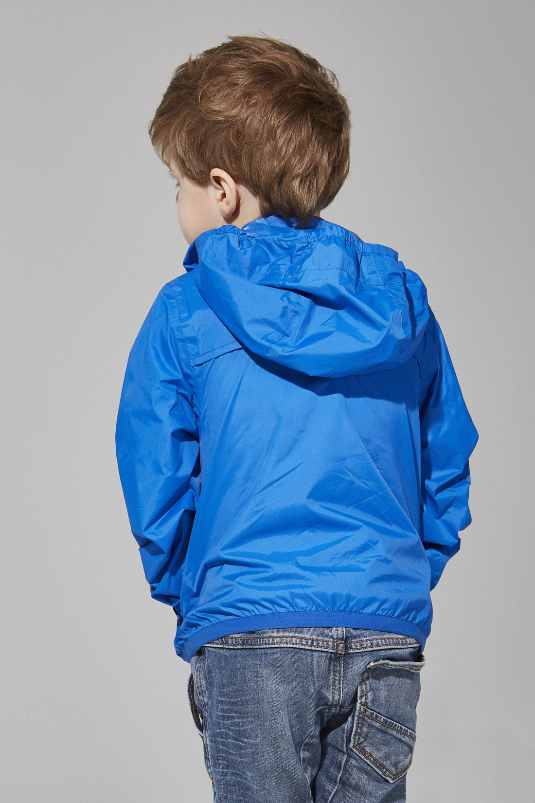 Kids royal blue full zip packable rain jacket and windbreaker [royal blue]