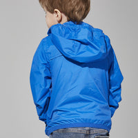 Kids royal blue full zip packable rain jacket and windbreaker [royal blue]
