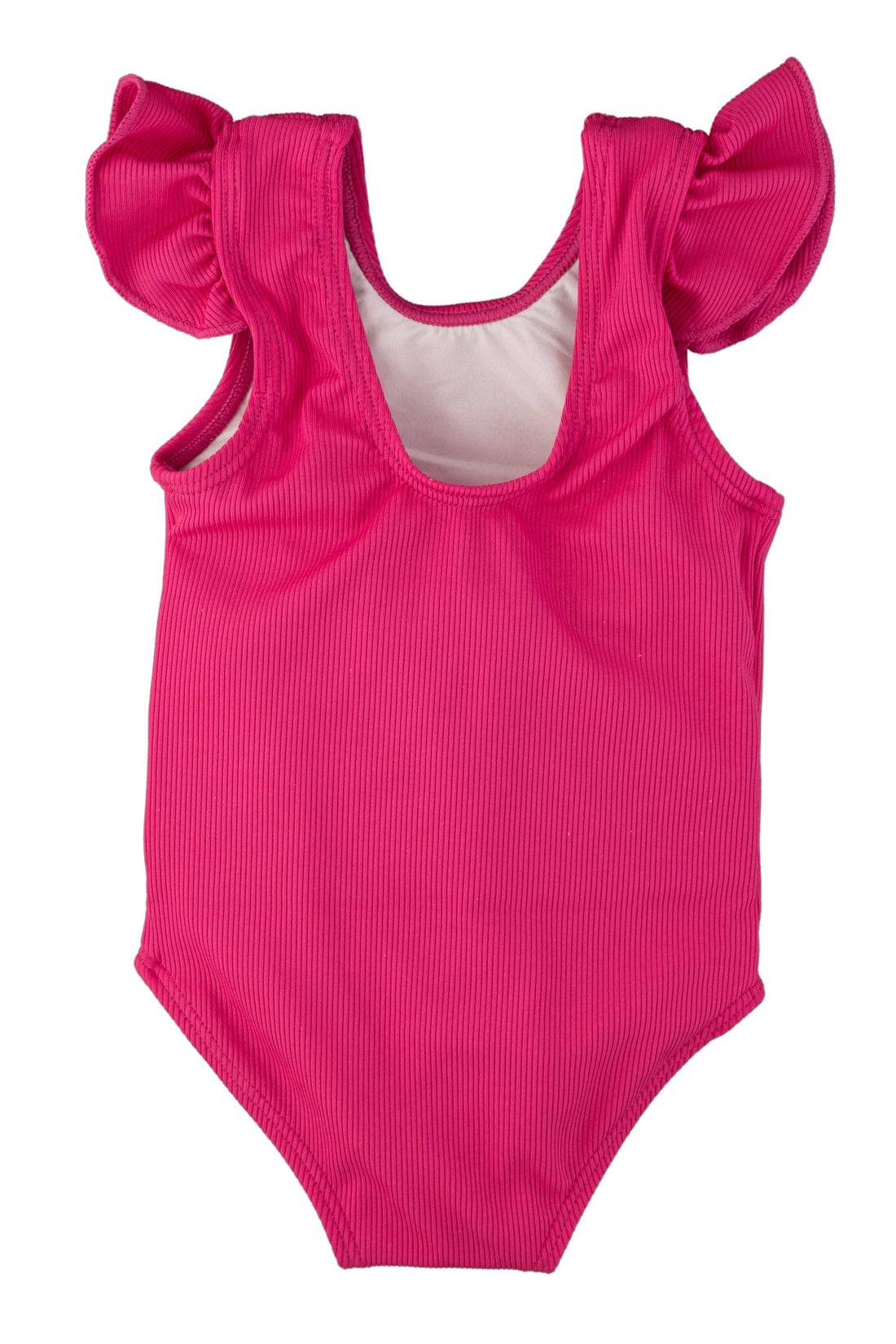 Hot Pink Ruffle Shoulder One Piece