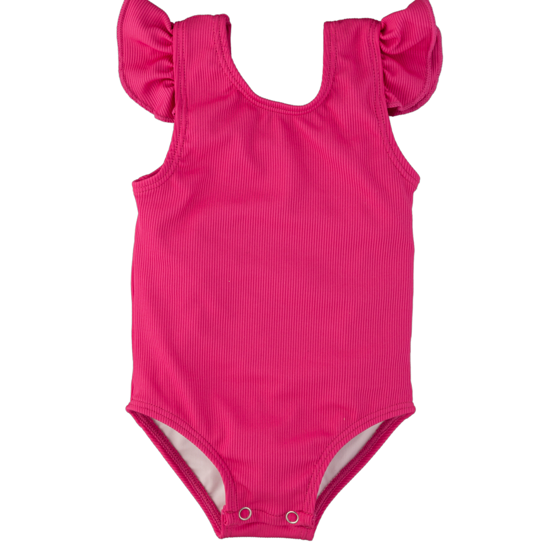 Hot Pink Ruffle Shoulder One Piece