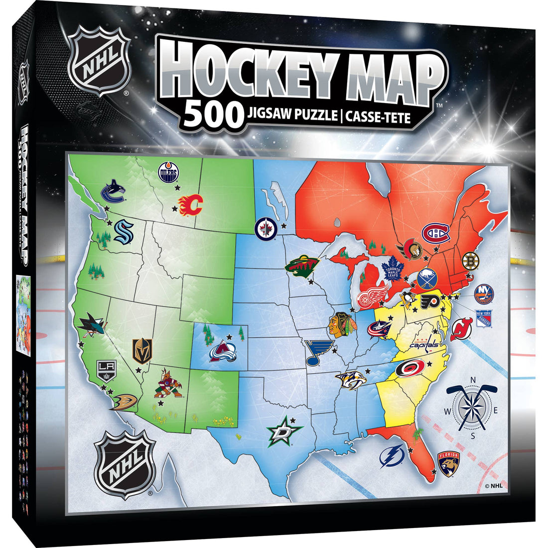 NHL - League Map 500 Piece Puzzle
