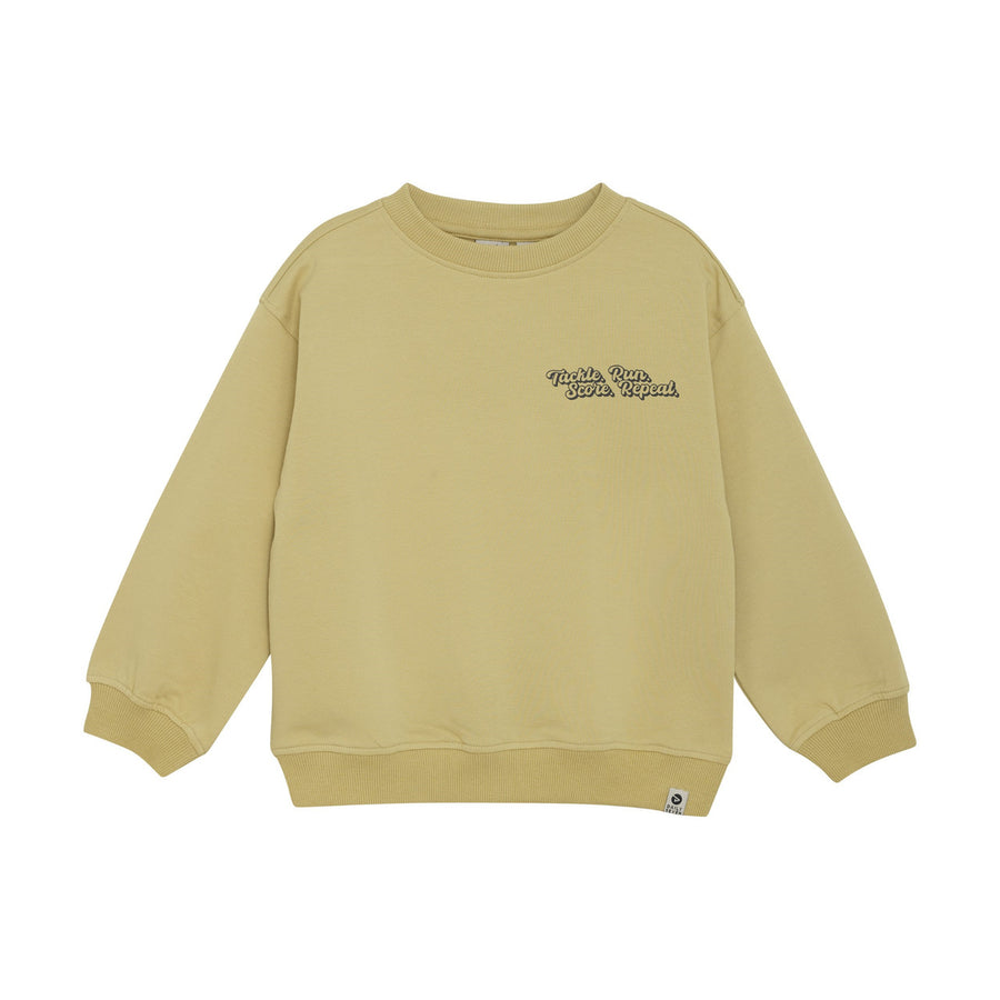 Oversized Sweater Retro Print | Silver Fern