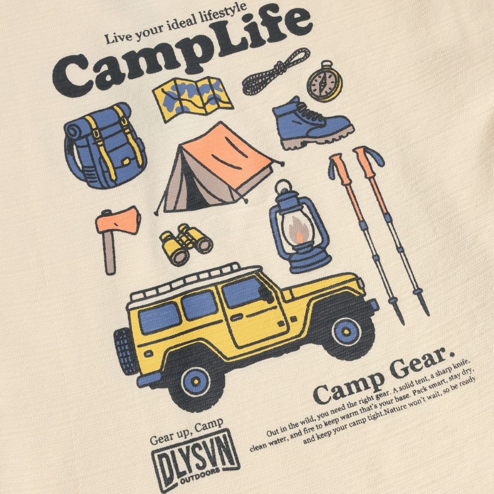 T-shirt Camp Longsleeve Backprint | Sandshell
