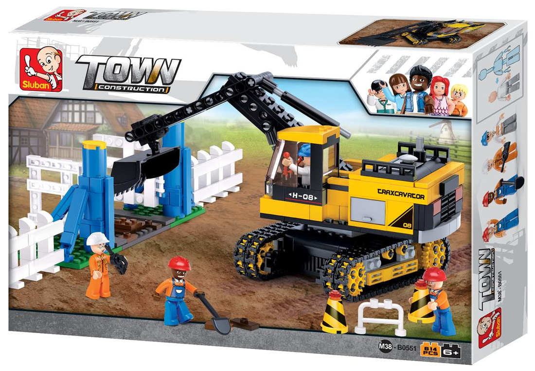 Construction Traxcavator Building Brick Kit (614 Pcs)