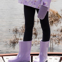 Rain Boots In Natural Rubber Purple Glitter