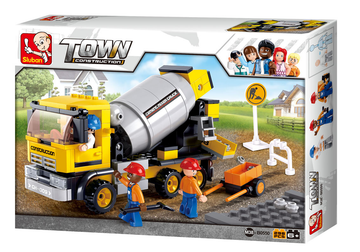 Construction Cement Mixer Truck Building Brick Kit (296 Pcs)
