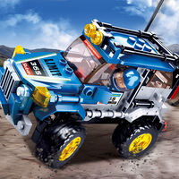 Car Club-Off-Road Building Brick Kit, Blue (146 Pcs)