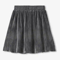 Silver Shine Pleated Velour Skirt