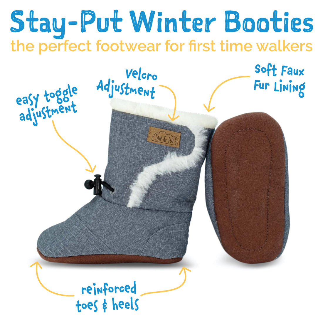 Stay-Put Winter Booties | Dusty Pink