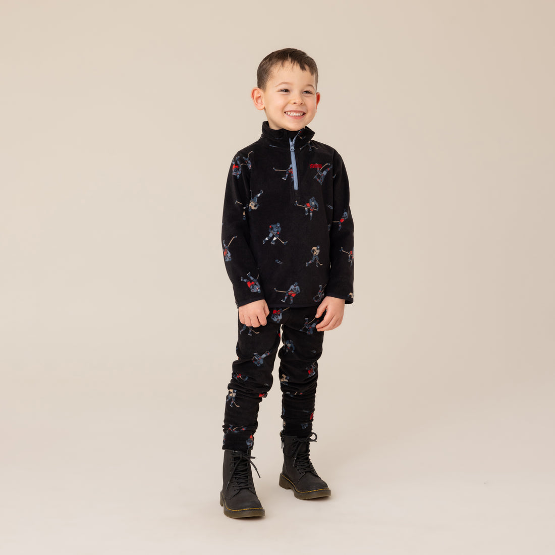 Boys' Blue Two-Piece Microfleece Base Layer