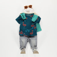 TURQUOISE PATTERNED T-SHIRT, BABY
