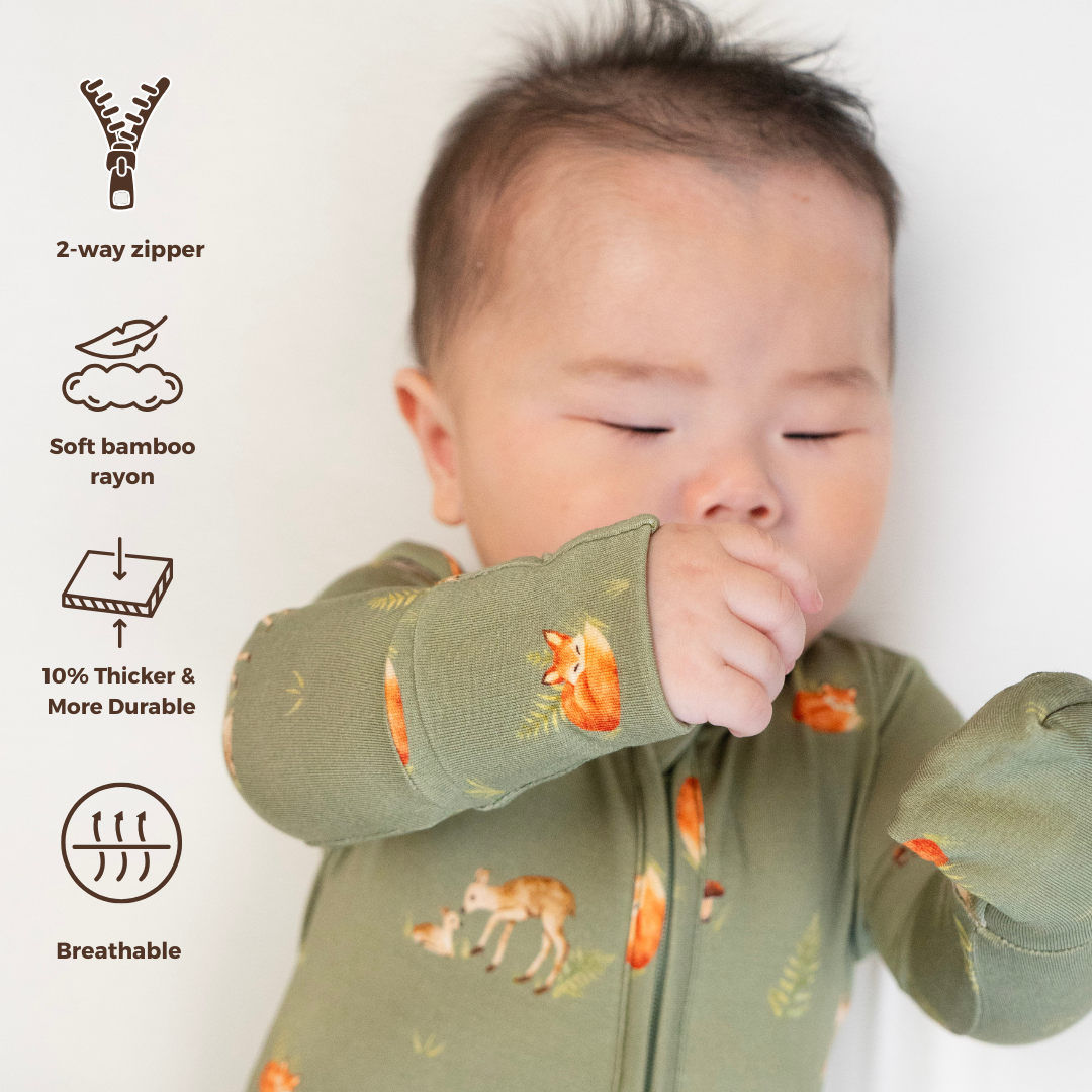 Footed Zipper Sleeper - Forest Friends