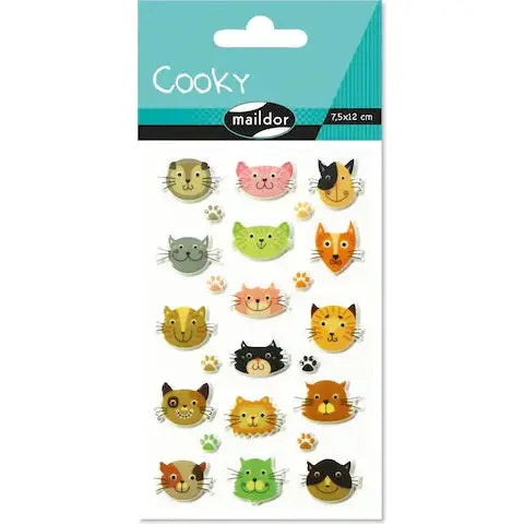 Cooky Cat Head Stickers