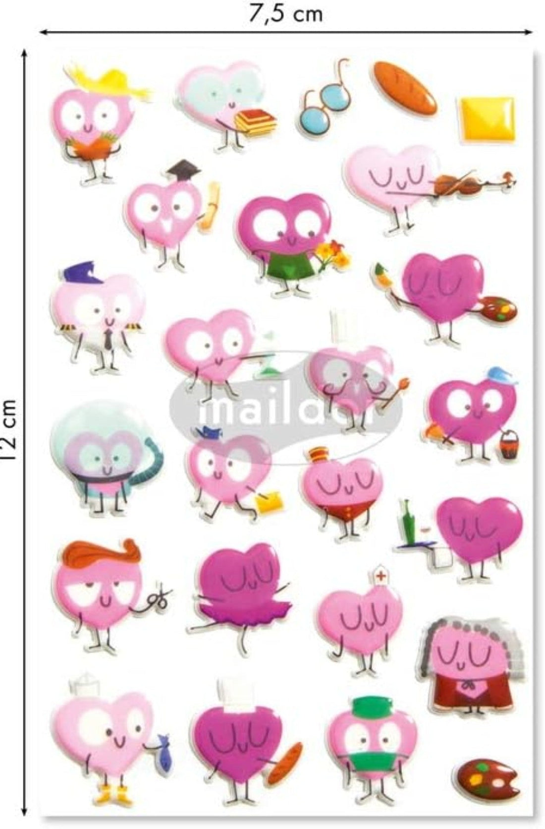 Cooky Heart Professions stickers