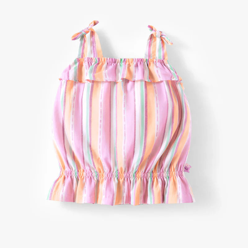 Colorful striped top, child