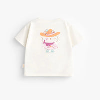 Cream T-shirt with back illustration, baby