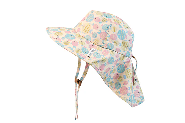Sun Hat with Neck Cape - Kissing Fish