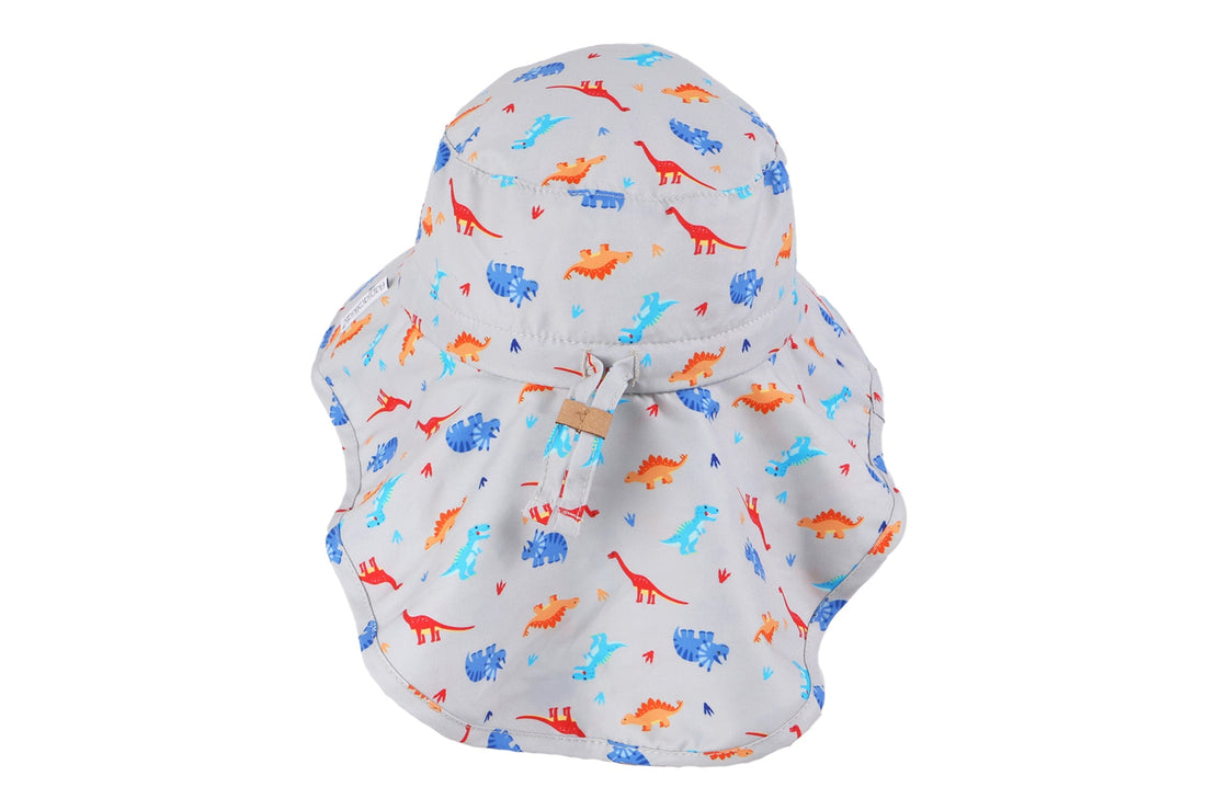 Sun Hat with Neck Cape - Multi Dino