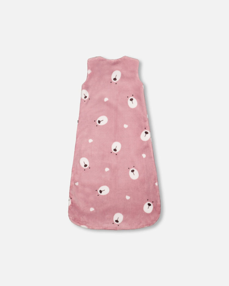 Printed Plush Sleep Sack Mauve Bears