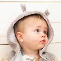 Sherpa Hooded Jacket Rustic Blue And Sand