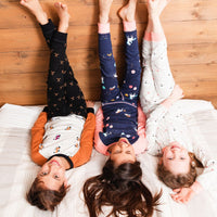 Organic Cotton Long Sleeve Two Piece Pajama Navy Unicorns Print