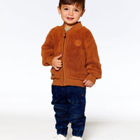Sherpa Jacket With Embroidery Caramel