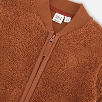 Sherpa Jacket With Embroidery Caramel