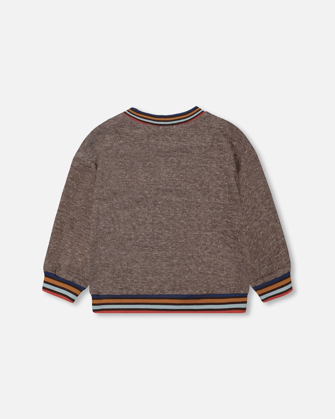 Super Soft Brushed Rib Sweatshirt With Pocket Brown Mix