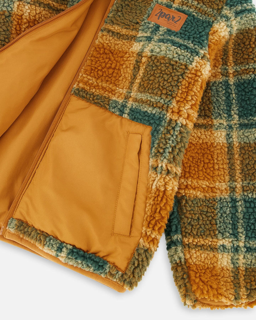 Transition Reversible Sherpa And Nylon Jacket Golden Caramel
