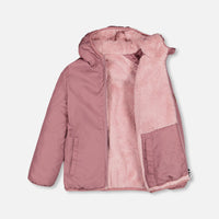 Transition Reversible Sherpa And Nylon Jacket Old Pink