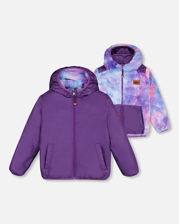Transition Reversible Plush And Nylon Jacket Grape Purple