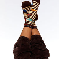 Socks Brown And Beige Stripe