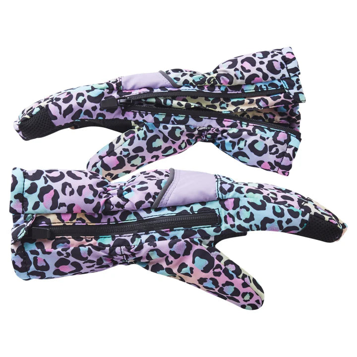Winter & Ski Glove powered by ZIPGLOVE™TECHNOLOGY | Purple Leopard