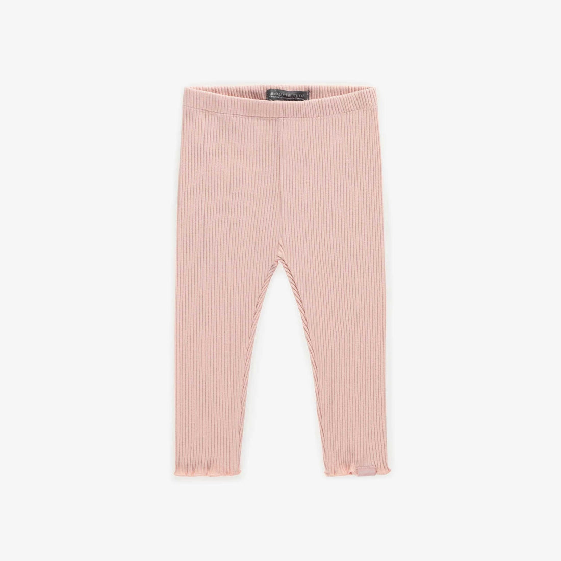 PINK LONG LEGGING IN IRREGULAR RIB, BABY
