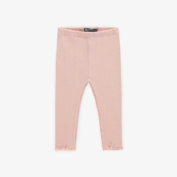 PINK LONG LEGGING IN IRREGULAR RIB, BABY
